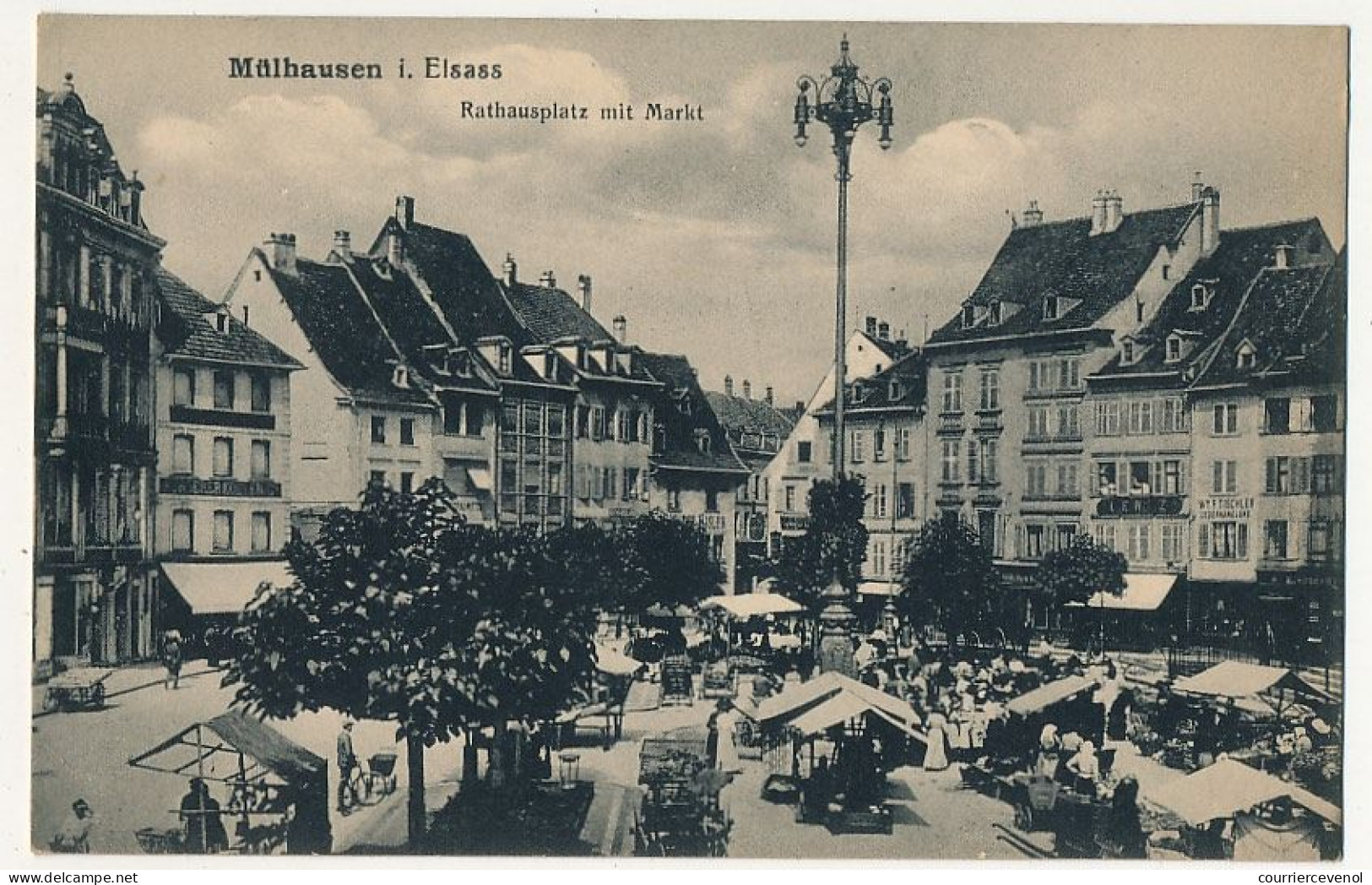 CPA - MULHOUSE (Haut-Rhin) - Rathausplatz Mit Markt - Place De La Mairie Et Marché - Mulhouse