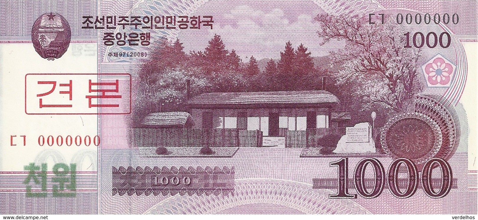 COREE DU NORD 1000 WON 2008 UNC P 64 S - Corée Du Nord