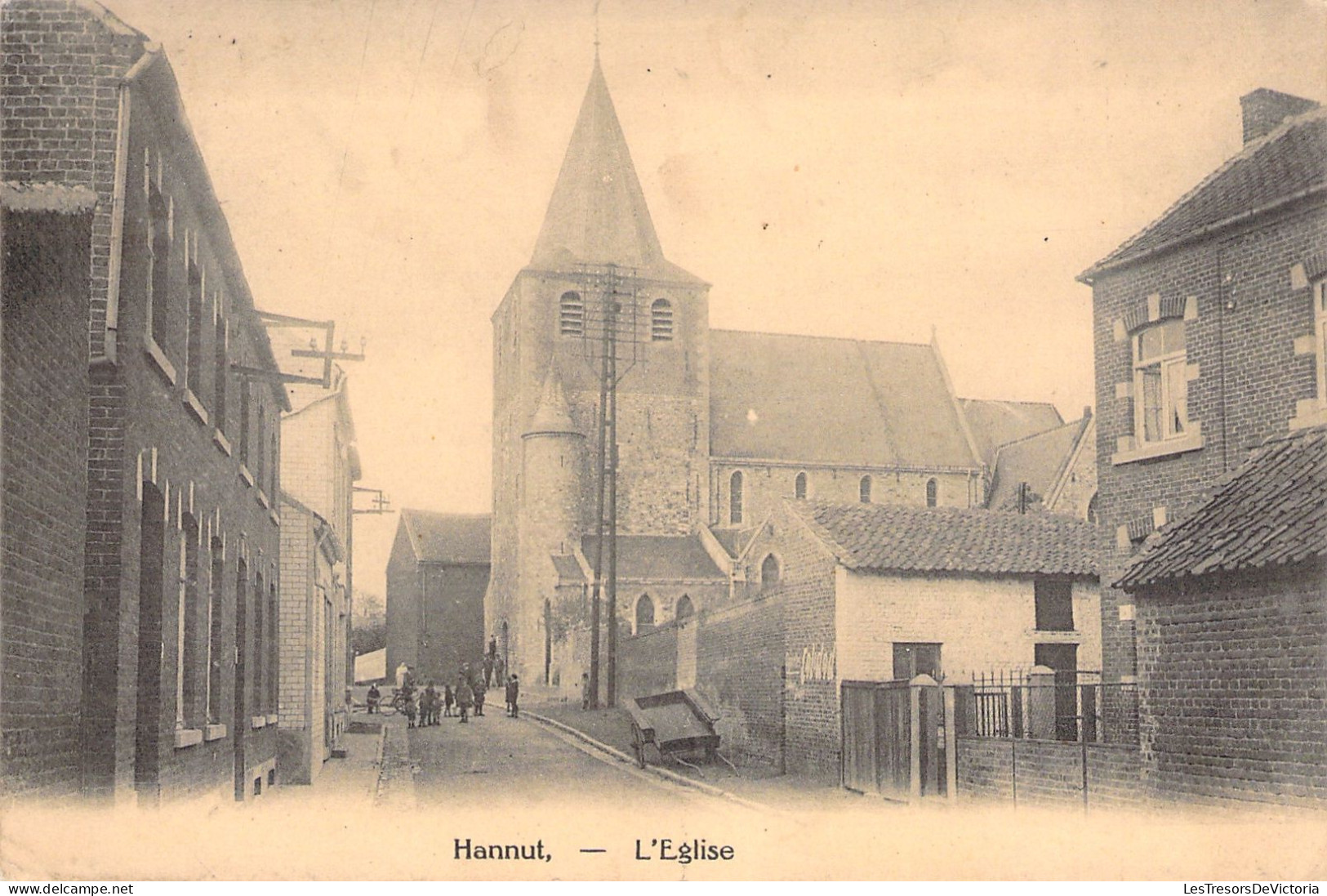 BELGIQUE - Hannut - L'église - Animé - Carte Postale Ancienne - Hannut