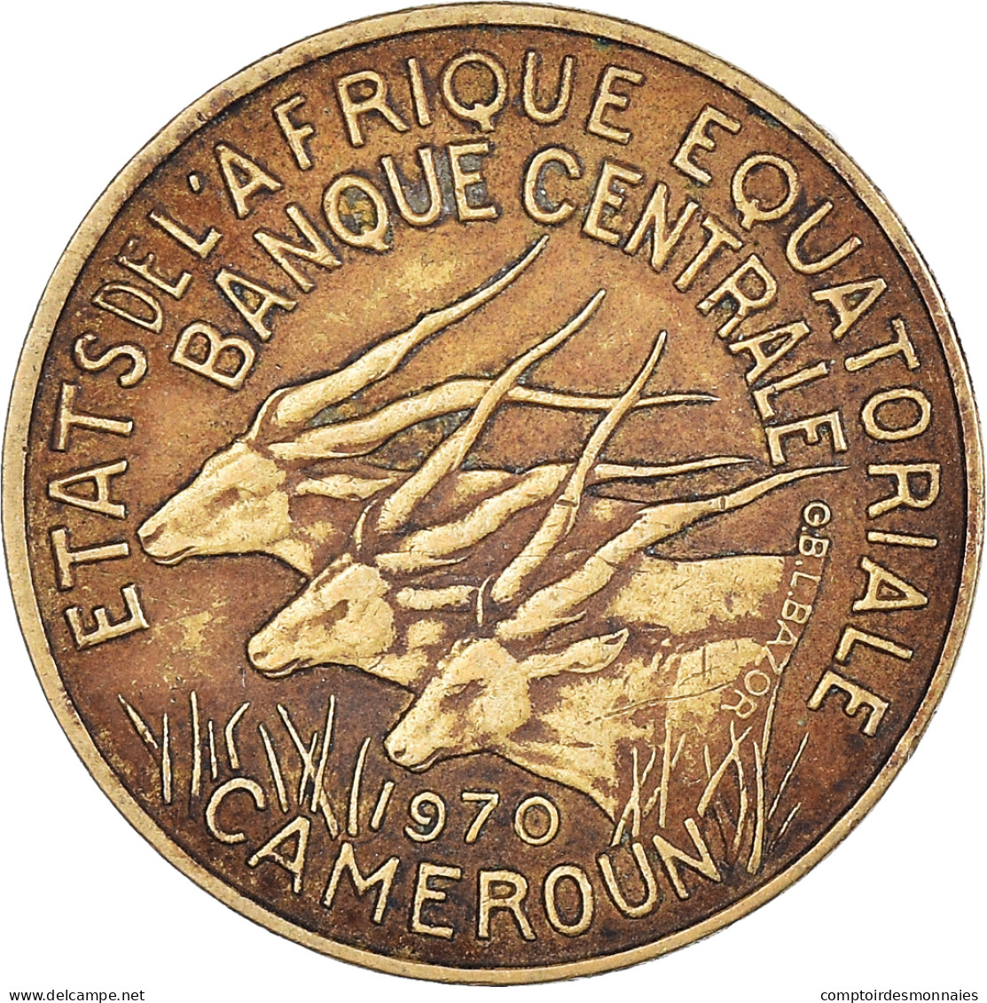 Monnaie, États De L'Afrique équatoriale, 5 Francs, 1970 - Cameroun