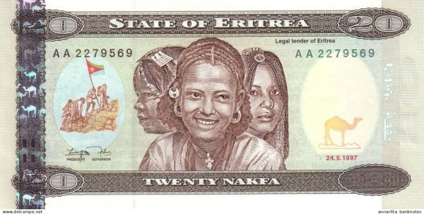 Eritrea 20 Nakfa 1997, UNC (P-4a, B-104a) - Erythrée