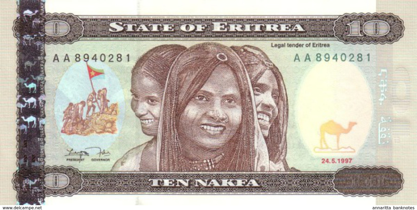 Eritrea 10 Nakfa 1997, UNC (P-3a, B-103a) - Erythrée