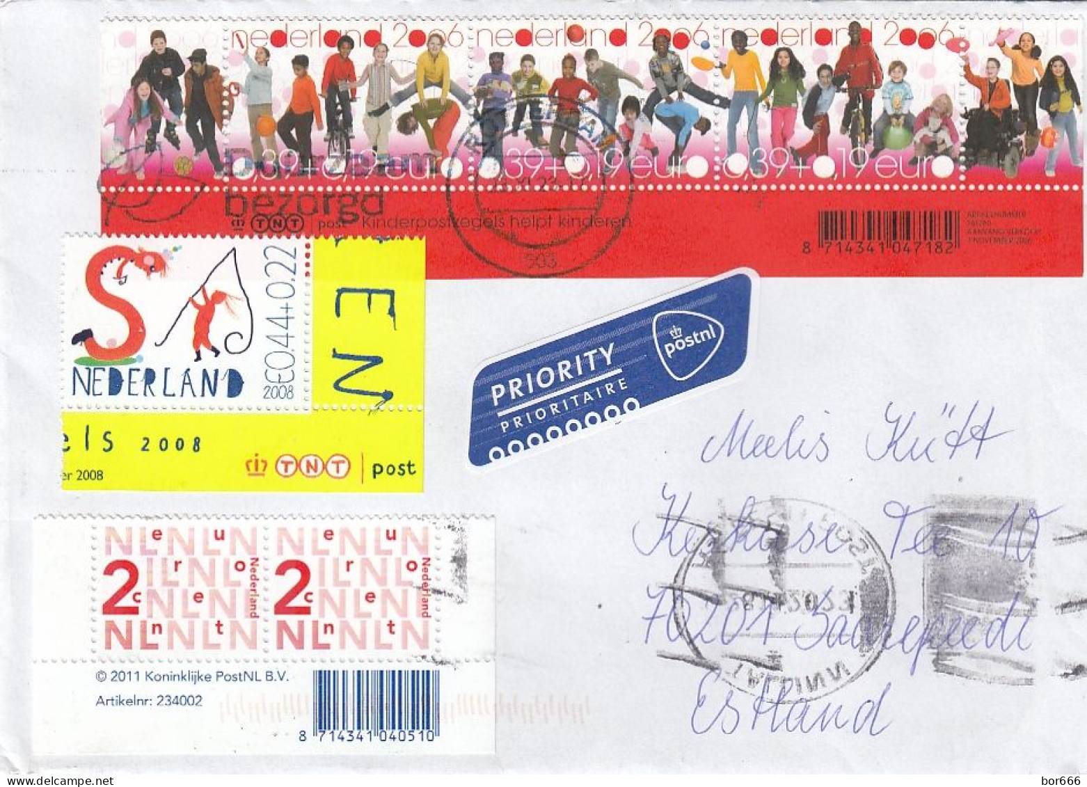 GOOD NETHERLANDS Postal Cover To ESTONIA 2023 - Good Stamped: Children - Cartas & Documentos