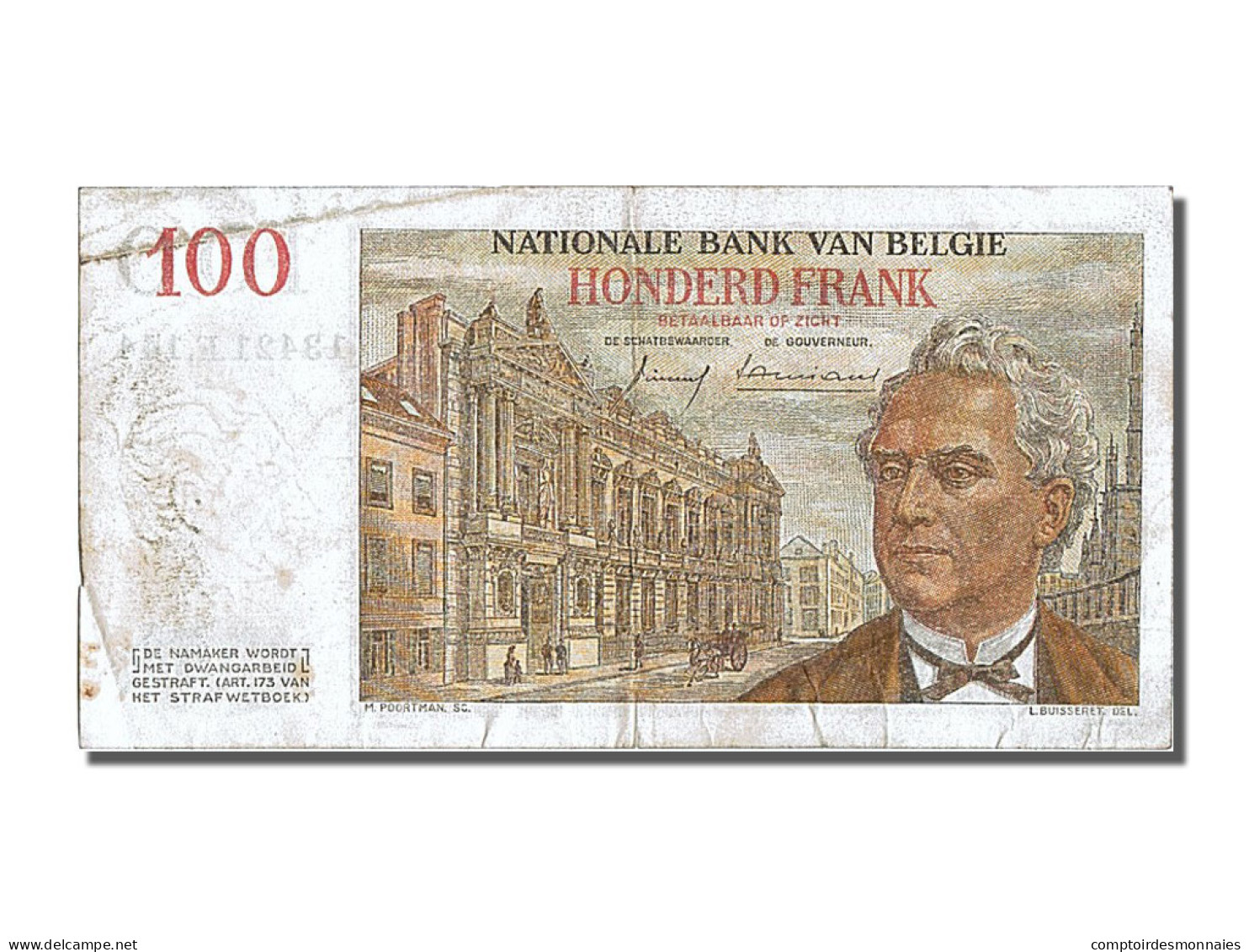 Billet, Belgique, 100 Francs, 1959, 1959-01-20, TTB - 100 Francs