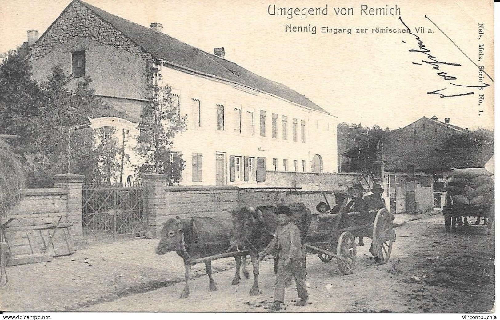 Umgegend Von Remich - Nennig Eingang Zur Römischen Villa (attelage Avec Personnages) - Remich