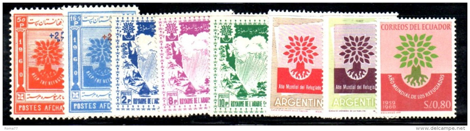 XP245 - PAESI V ARI 1960 , Otto Francobolli  ***  MNH  RIFUGIATO - Réfugiés