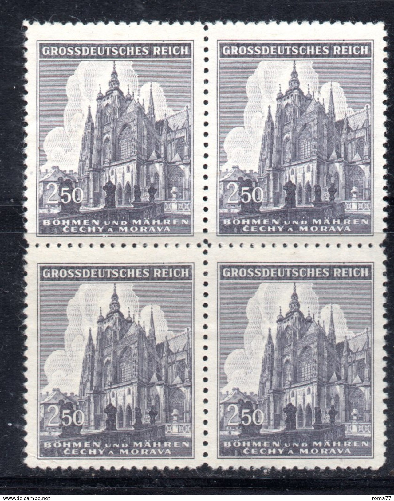 XP3062 - REICH BOEMIA MORAVIA 1939,   2,50 K.  Quartina Integra  *** - Ungebraucht