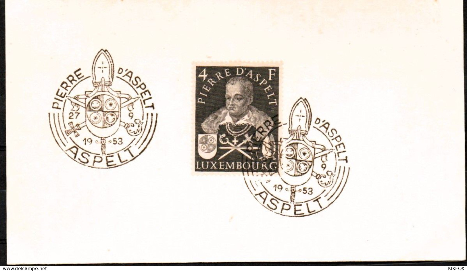 Luxembourg, Luxemburg,  1953,  MI 516, Yv , 475, 700 GEBURTSTAG PIERRE D'ASPELT, SONDERSTEMPEL - Used Stamps