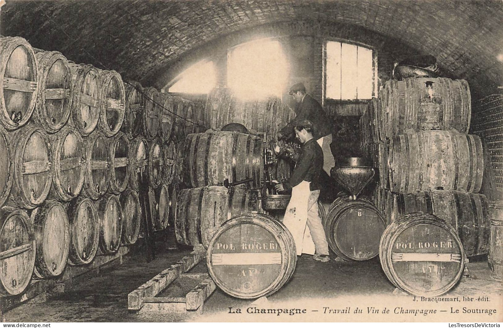 France - La Champagne - Travail Du Vin De Champagne - Le Soutirage - Pol Roger - Animé -  Carte Postale Ancienne - Ambachten