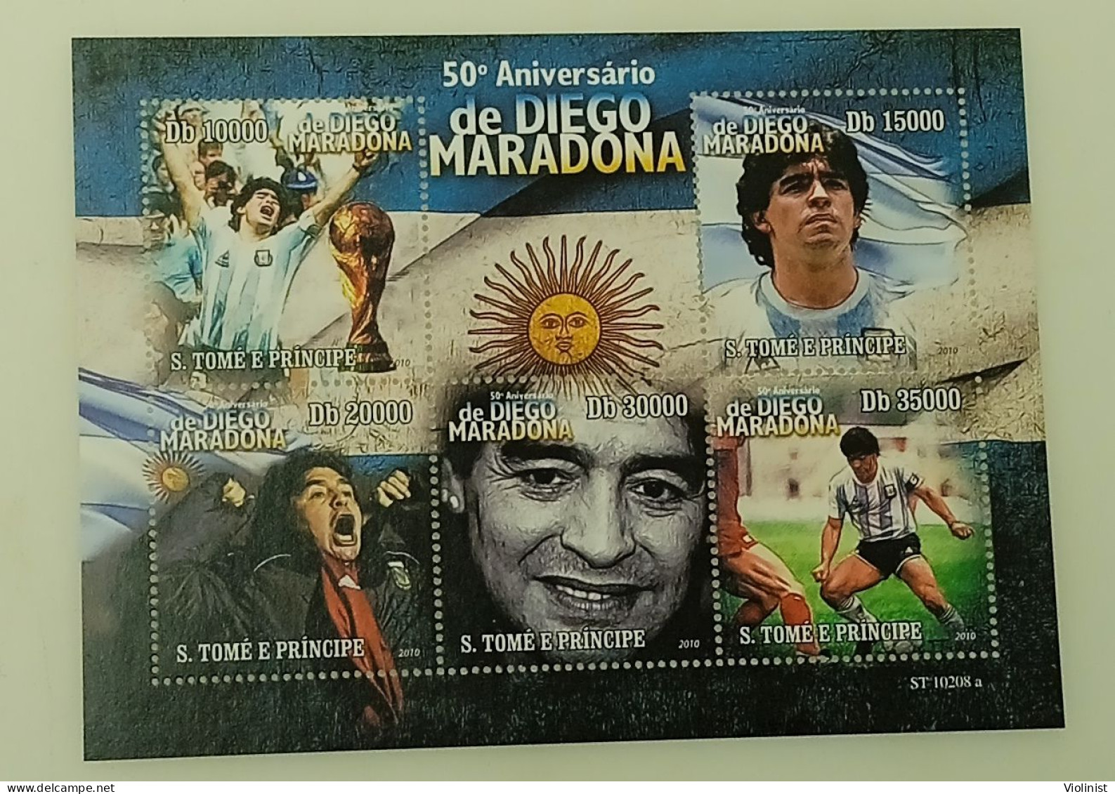 Sao Tome And Principe- 50th Anniversary Of Diego Maradona - Sao Tome Et Principe