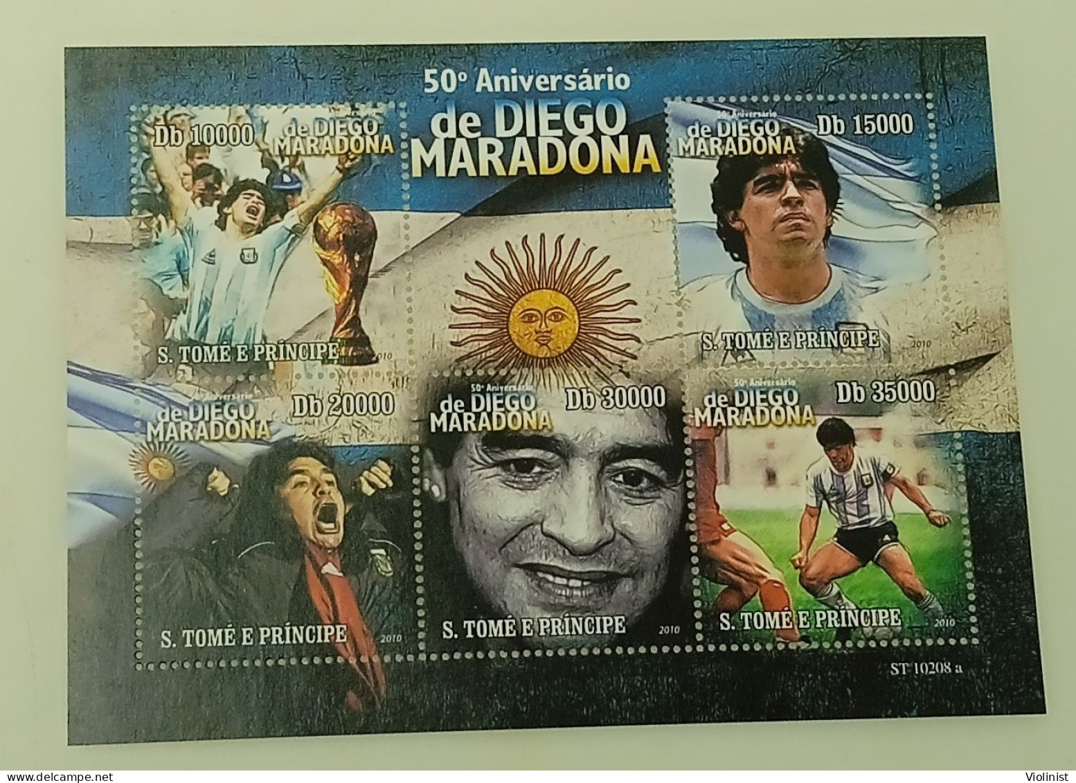 Sao Tome And Principe- 50th Anniversary Of Diego Maradona - São Tomé Und Príncipe