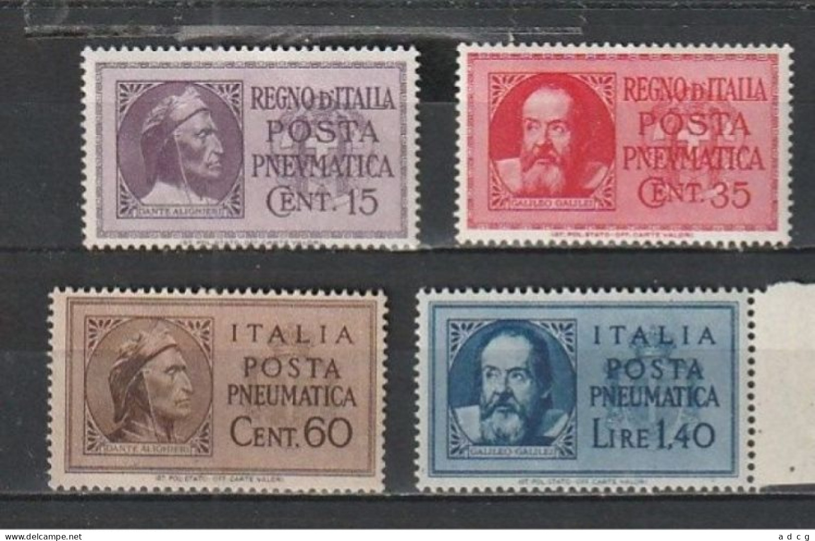 1933 1945 POSTA PNEUMATICA DANTE GALILEO SERIE COMPLETA NUOVO MNH - Rohrpost