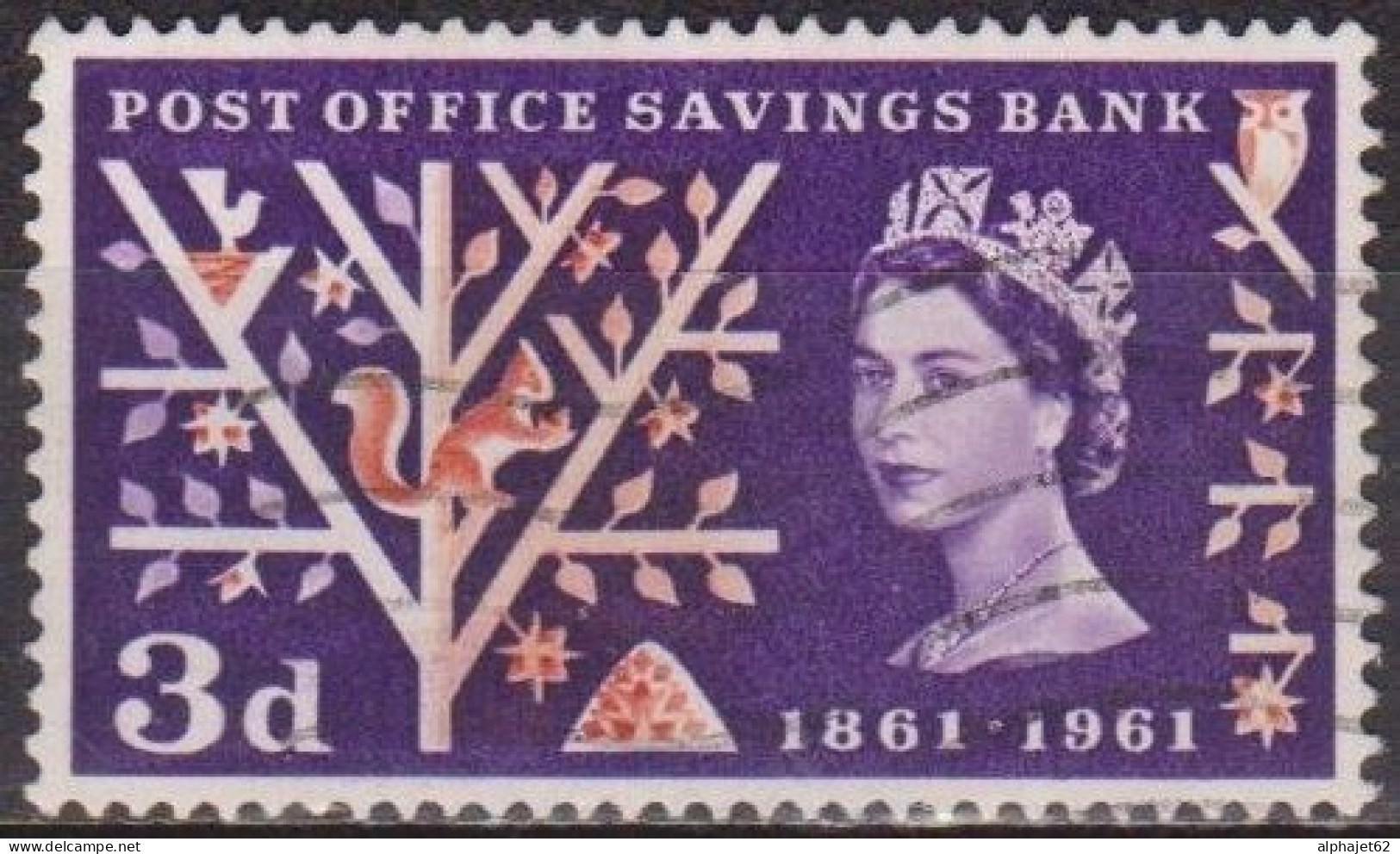 Elizabeth II - GRANDE BRETAGNE - Caisse D'épargne, Ecureuil, Fleurs, Oiseaux - N° 360 - 1961 - Usados