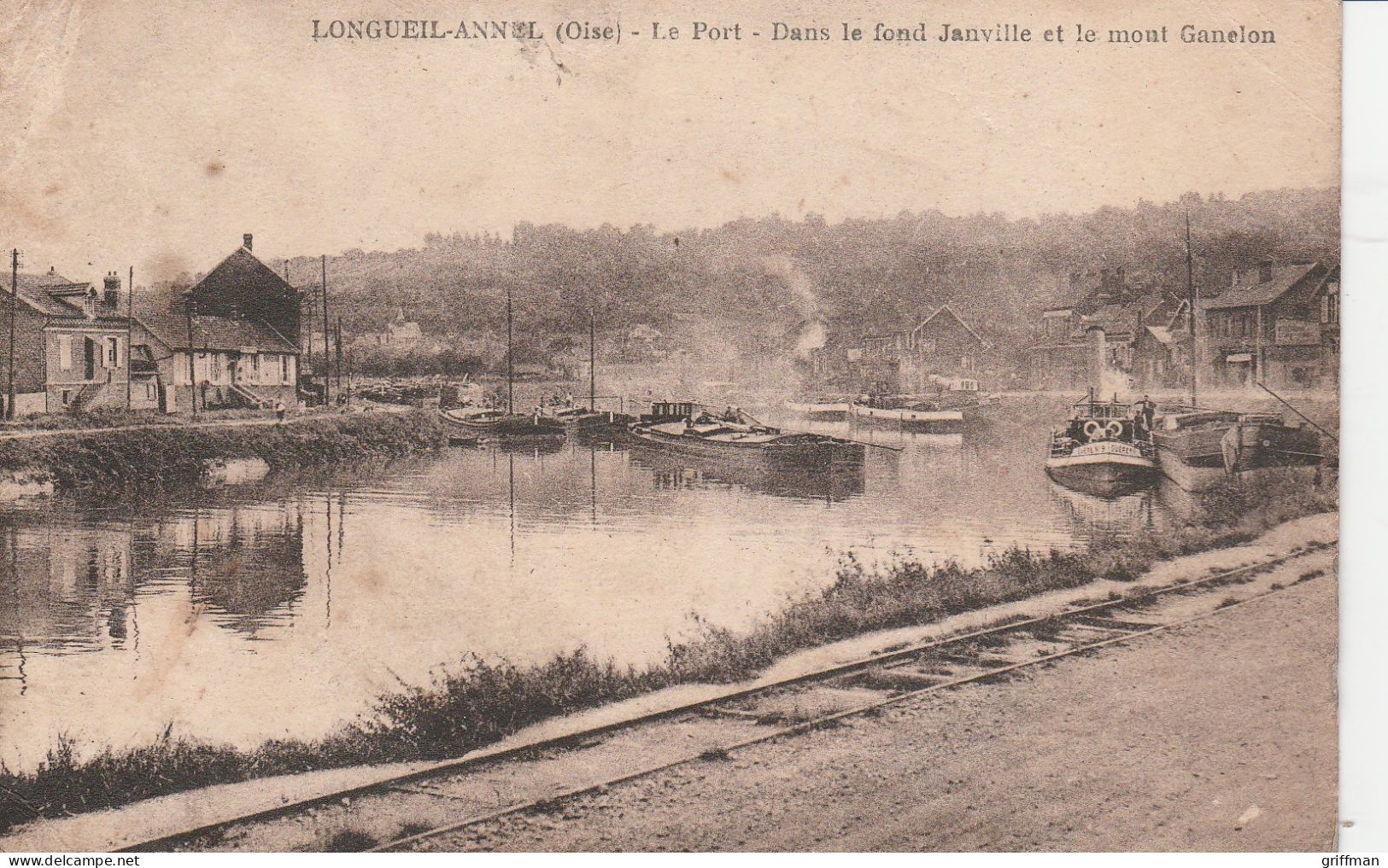 LONGUEIL ANNEL LE PORT DANS LE FOND JANVILLE ET LE MONT GANELON - Longueil Annel