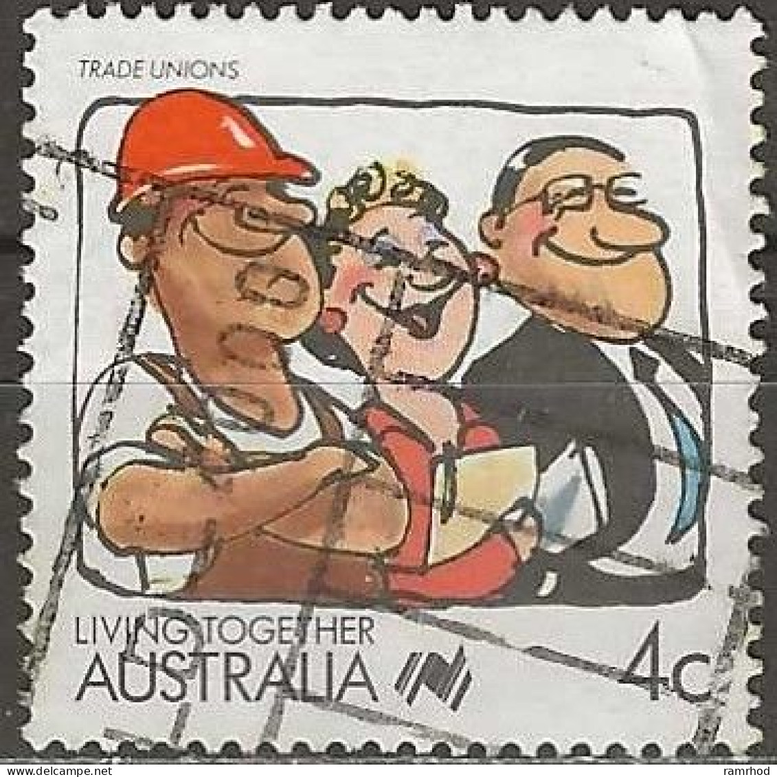 AUSTRALIA 1988 Living Together - 4c. - Trade Unions (Liz Honey) AVU - Used Stamps