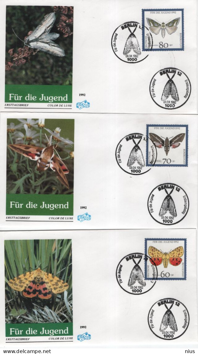 Germany Deutschland 1992 FDC Fur Die Jugend, Butterfly Butterflies, Schmetterling Schmetterlinge, Canceled In Berlin - 1991-2000