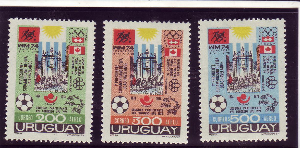 URUGUAY   PA 390A/C * *  ( Cote 16e ) Cup 1974   Football  Soccer  Fussball Upu Jo 1976 - 1974 – Alemania Occidental