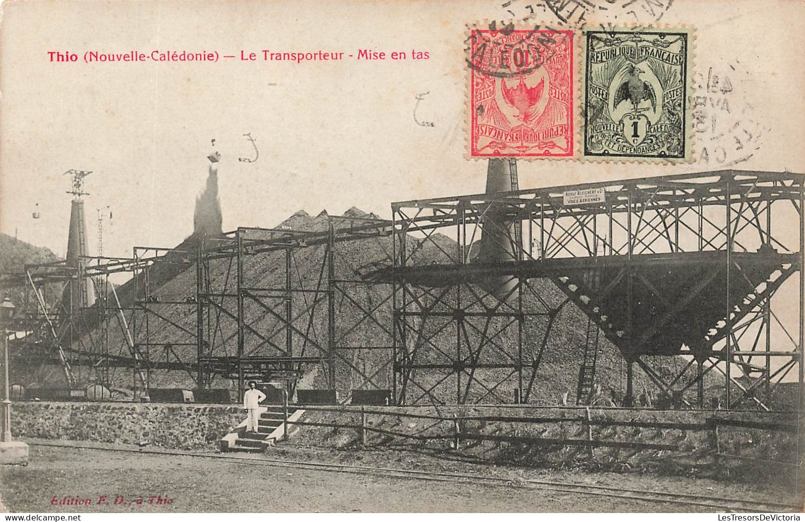 Nouvelle Calédonie - Thio - Le Transporteur - Mise En Tas - Animé - Edit. FD -   Carte Postale Ancienne - Nouvelle-Calédonie