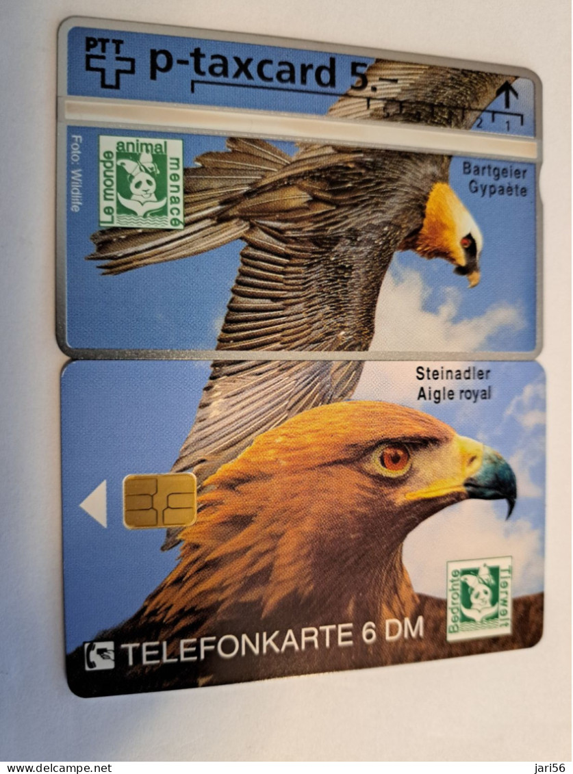 GERMANY/ SWIITSERLAND  PUZZLE/ BIRDS /EAGLES    / 2.000 EX   / 6 DM  CARD /CH 5,-     / MINT    **16267** - S-Series : Guichets Publicité De Tiers