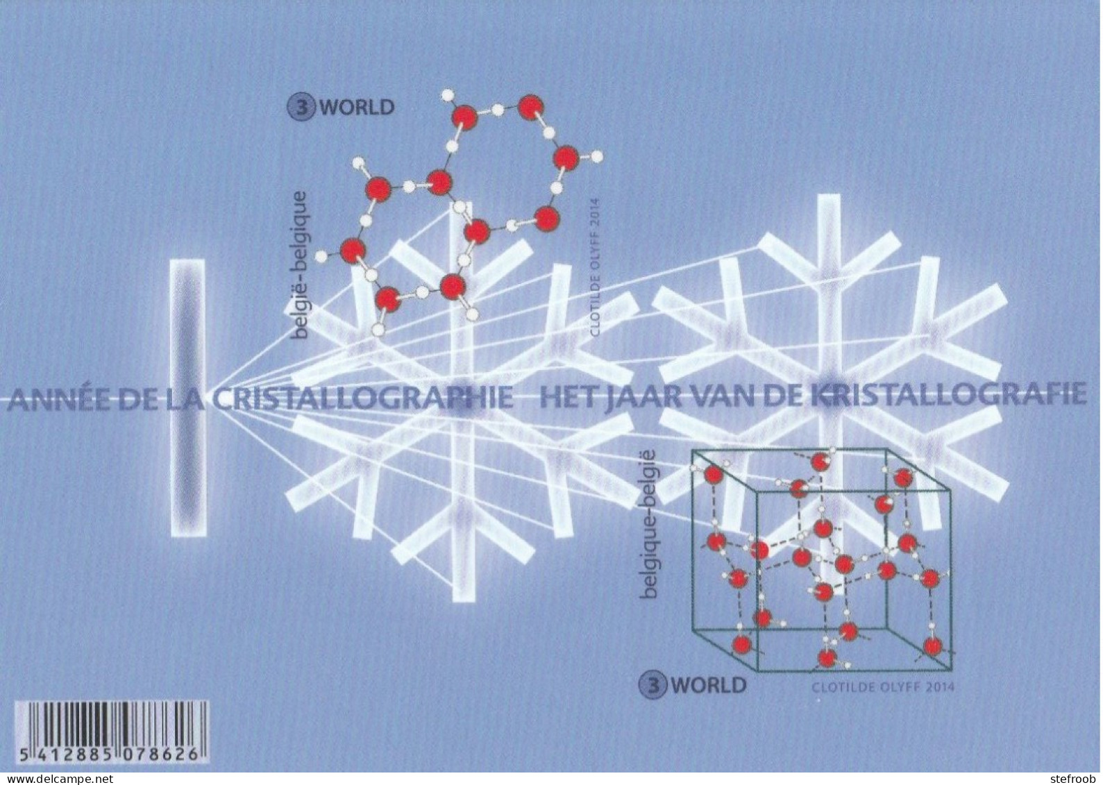 Postfris Velletje 2014 :Het Jaar Van De Kristallografie - 2x Waarde 3 World - 2011-2020