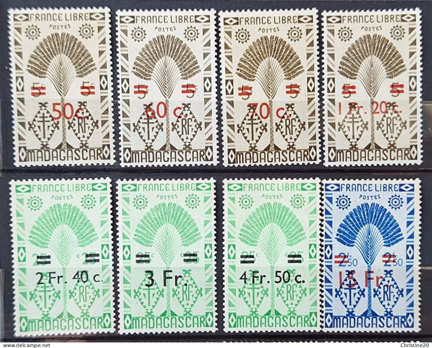 Madagascar 1945 N°290/97 *TB Cote 7€ - Ongebruikt