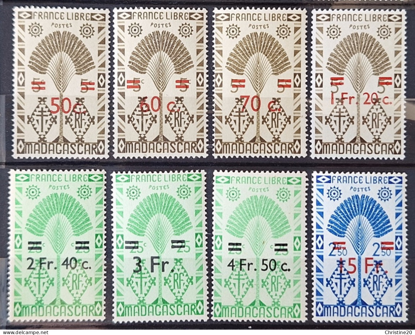 Madagascar 1945 N°290/97 **TB Cote 10€ - Nuovi
