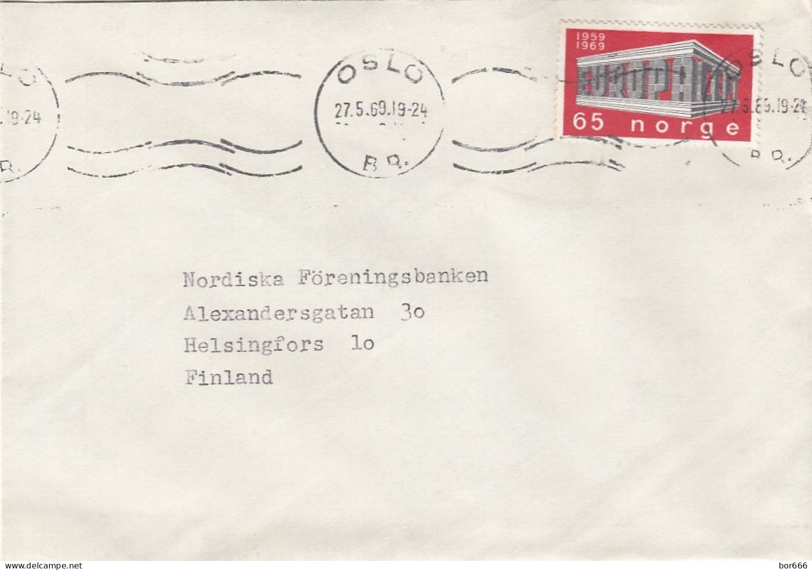 GOOD NORWAY Postal Cover To FINLAND 1969 - Good Stamped: Europa - Covers & Documents