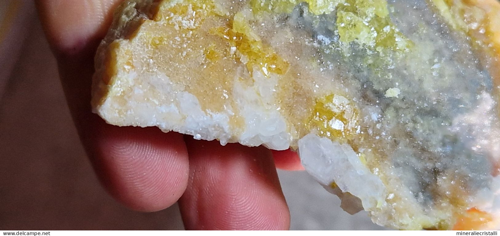 Zolfo celestina Cristalli fluorescenti miniera la grasta Sicilia  168gr