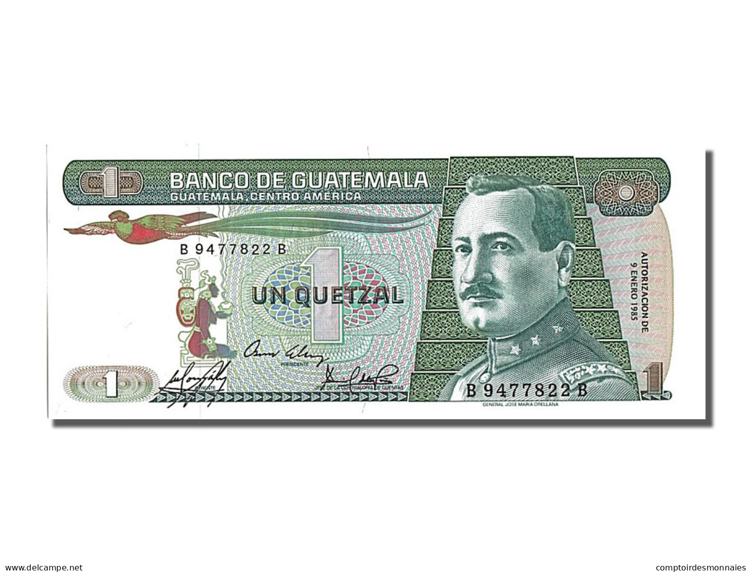 Billet, Guatemala, 1 Quetzal, 1985, 1985-01-09, NEUF - Guatemala