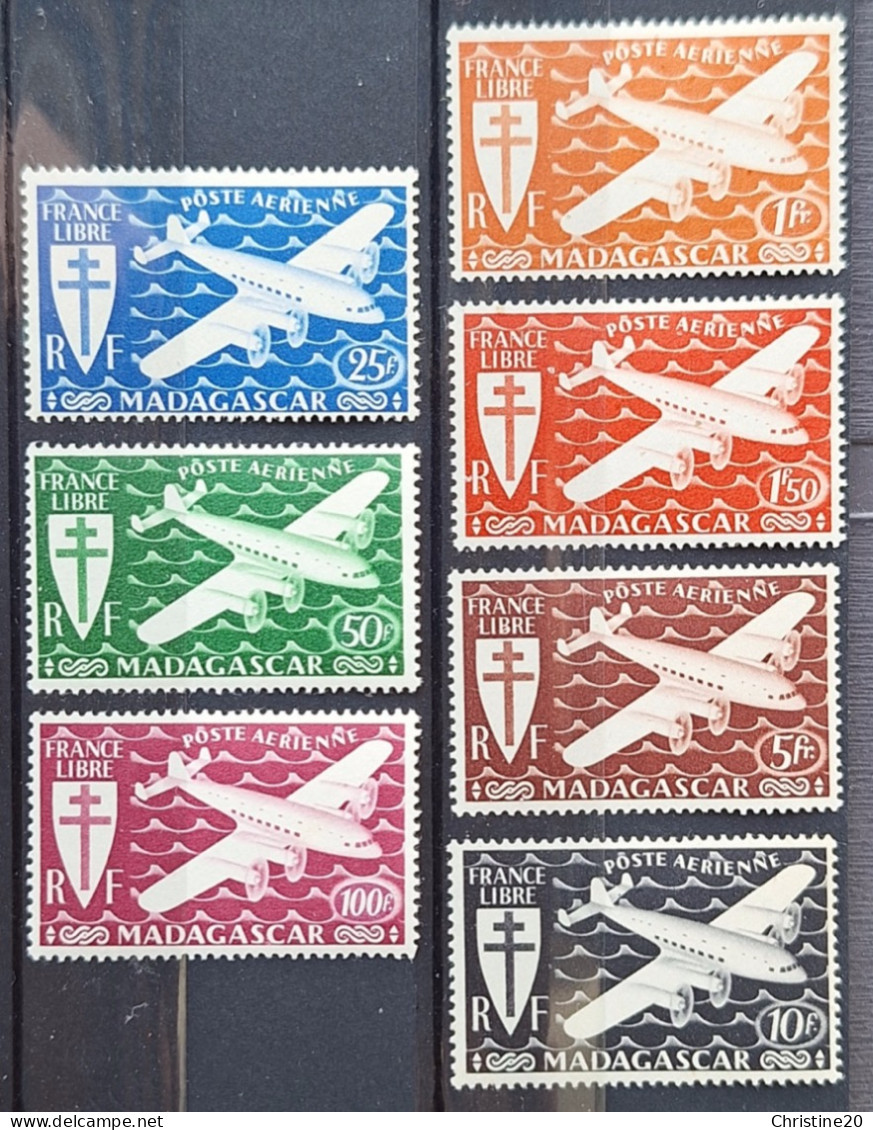 Madagascar 1943  PA55/61 **TB Cote 12€ - Airmail