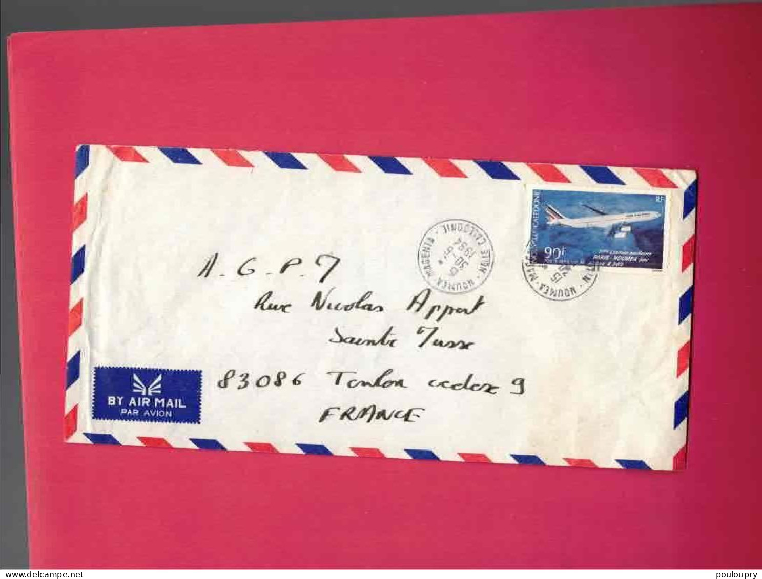 Lettre De 1994 Pour La France - YT N° PA 311 - 1ère Liaison Aérienne Paris-Nouméa Par Airbus 340 - Covers & Documents