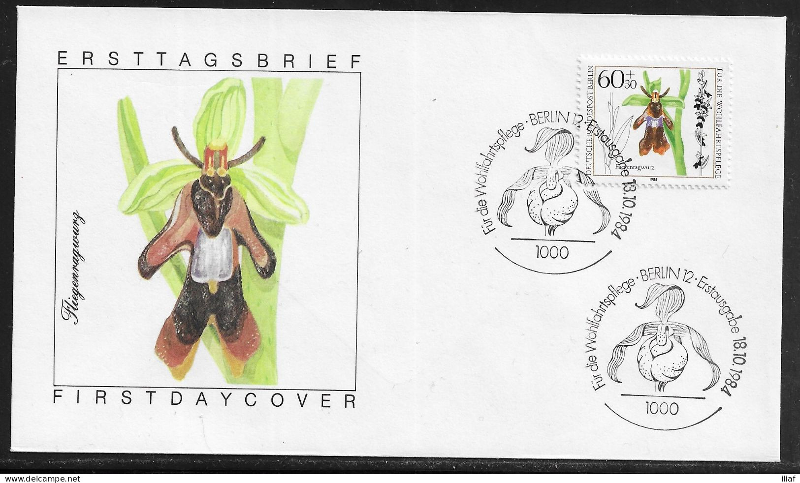 Germany Berlin. FDC Mi. 724-727. 4 Envelopes.  Welfare: Orchids.  FDC Cancellation On FDC Envelopes - 1981-1990