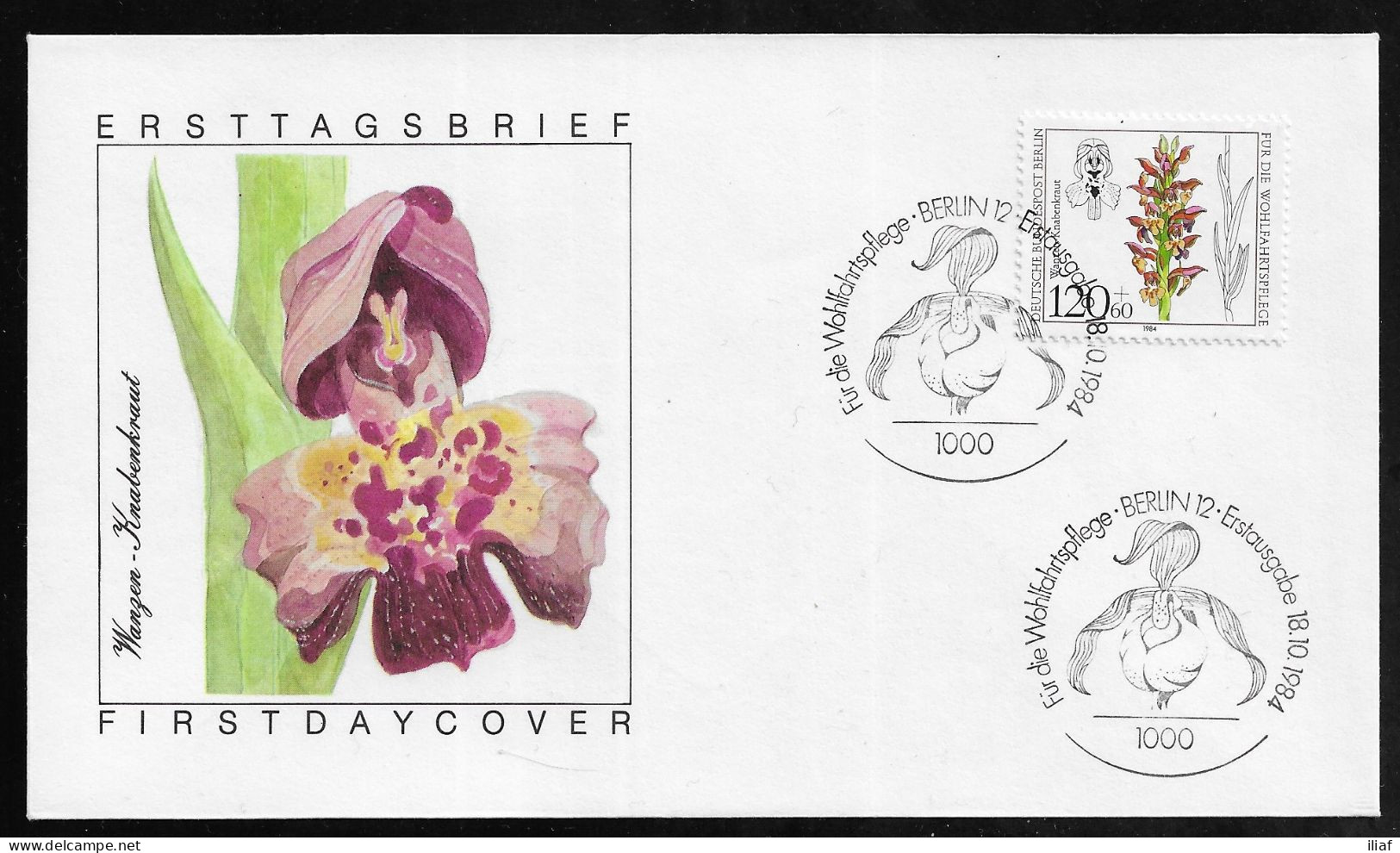 Germany Berlin. FDC Mi. 724-727. 4 Envelopes.  Welfare: Orchids.  FDC Cancellation On FDC Envelopes - 1981-1990