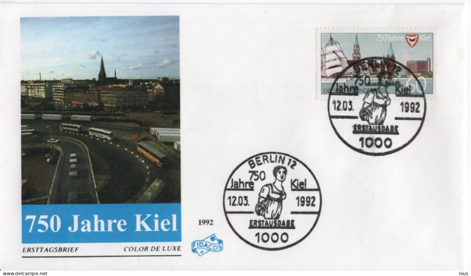 Germany Deutschland 1992 FDC 750 Jahre Kiel, Canceled In Berlin - 1991-2000