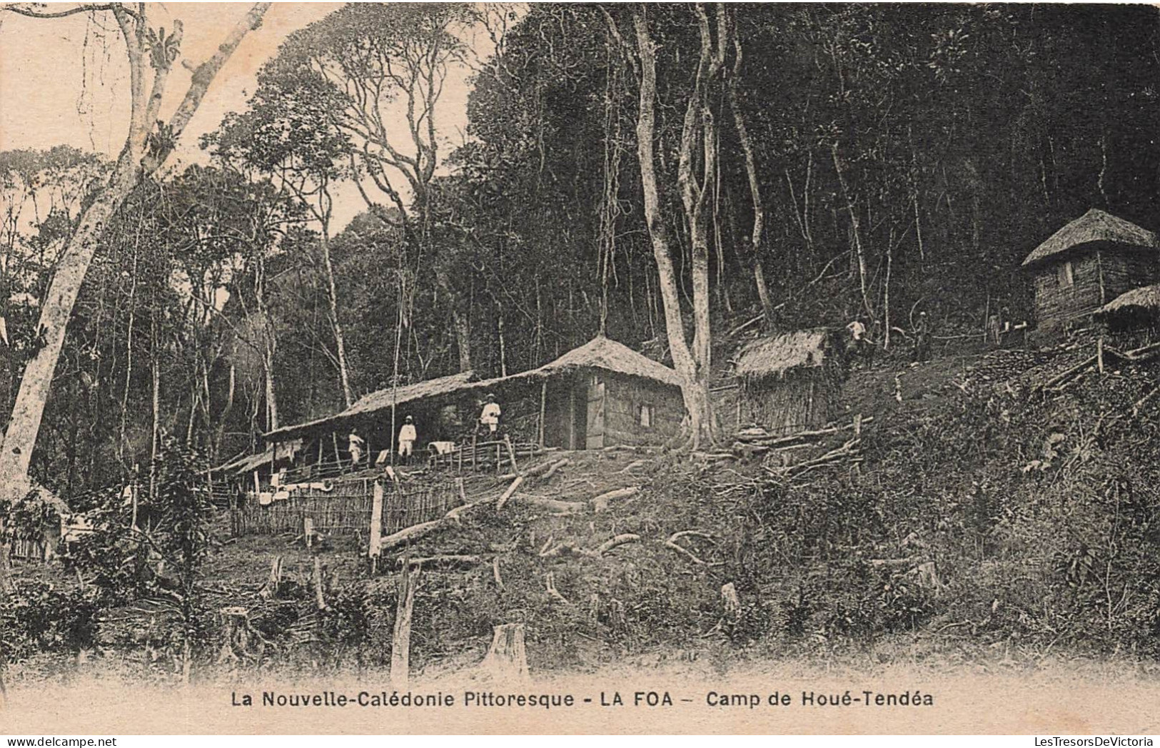 La Nouvelle Calédonie Pittoresque - La Foa - Camp De Houé Tendéa - Animé -  Carte Postale Ancienne - Nueva Caledonia