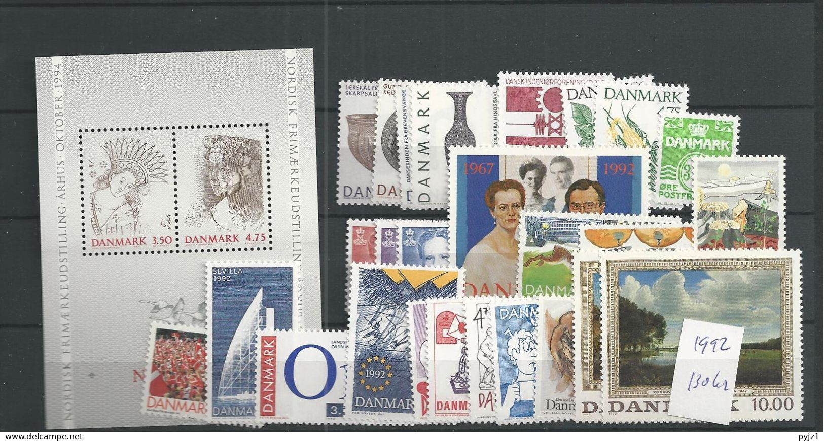 1992 MNH Denmark Year Collection Postfris** - Volledig Jaar