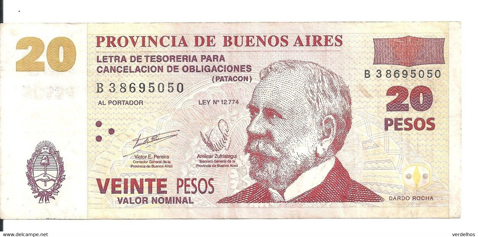 ARGENTINE 20 PESOS Provincia De Buenos Aires 2001 VF+ - Argentinië