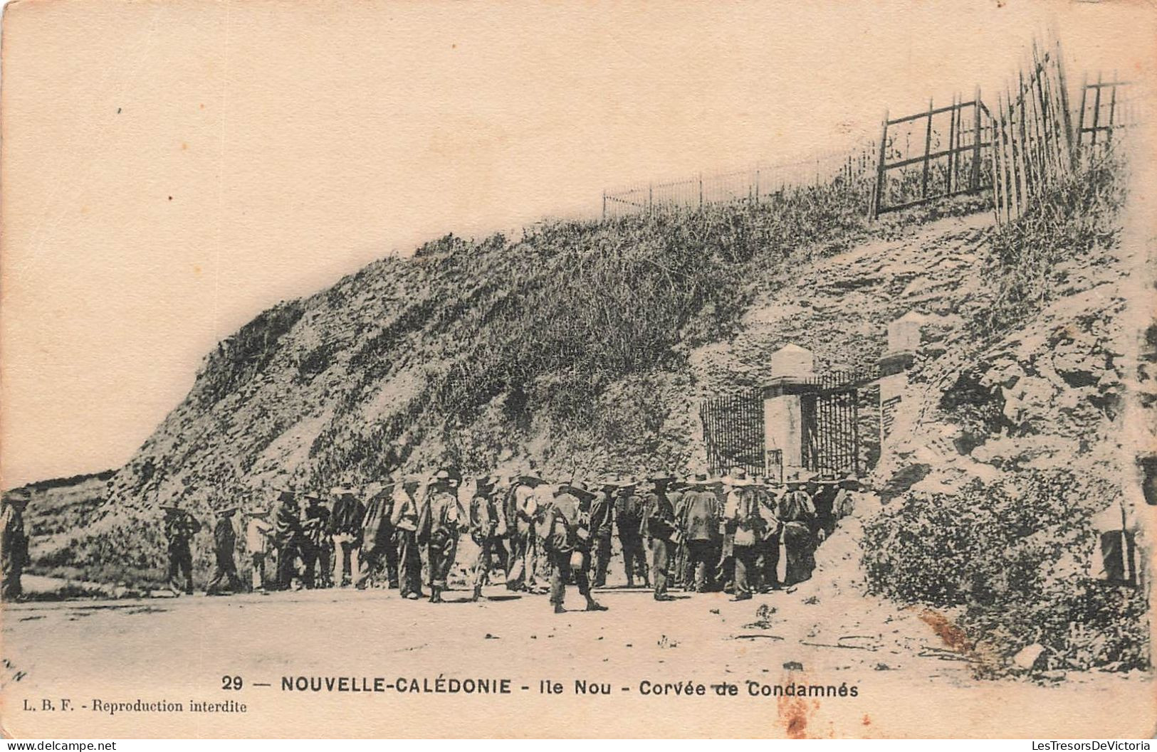 Nouvelle Calédonie - Ile Nou Corvée De Condamnés - Animé - A Berger Frères -  Carte Postale Ancienne - Nieuw-Caledonië