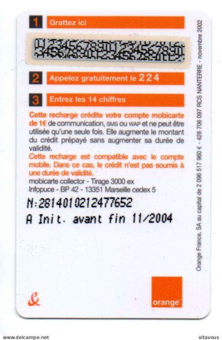 Intercalaires & Classement Infopuce  Recharges Mobicarte  Card  (W 639) - Nachladekarten (Refill)