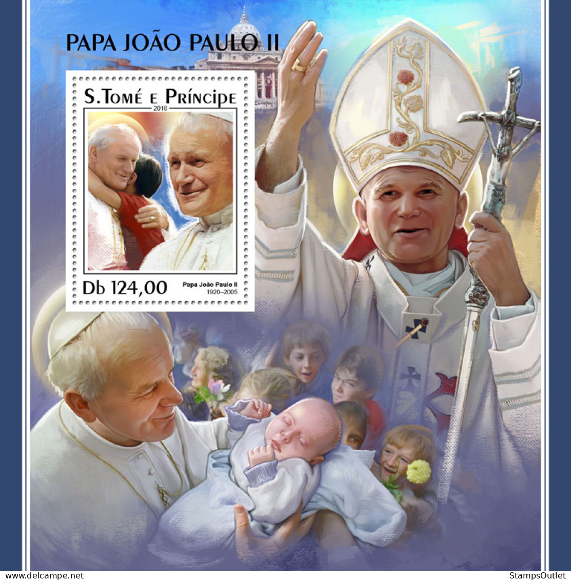  SÃO TOMÉ AND PRÍNCIPE 2018 MNH  John Paul II  Michel Code: 7792 / Bl.1406. Yvert&Tellier Code: 1142 - São Tomé Und Príncipe