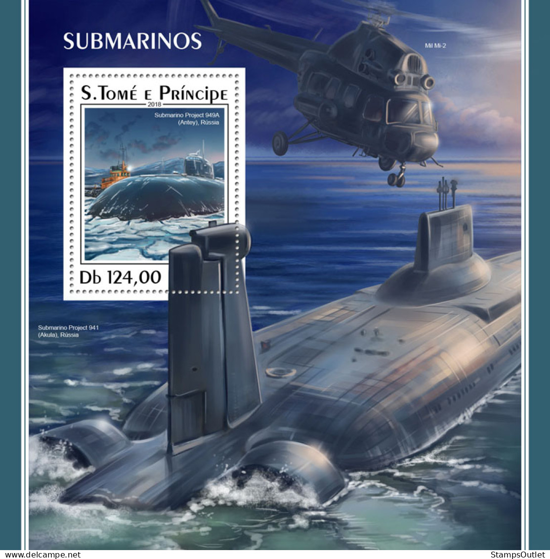  SÃO TOMÉ AND PRÍNCIPE 2018 MNH  Submarines  Michel Code: 7772 / Bl.1402. Yvert&Tellier Code: 1145 - Sao Tome Et Principe