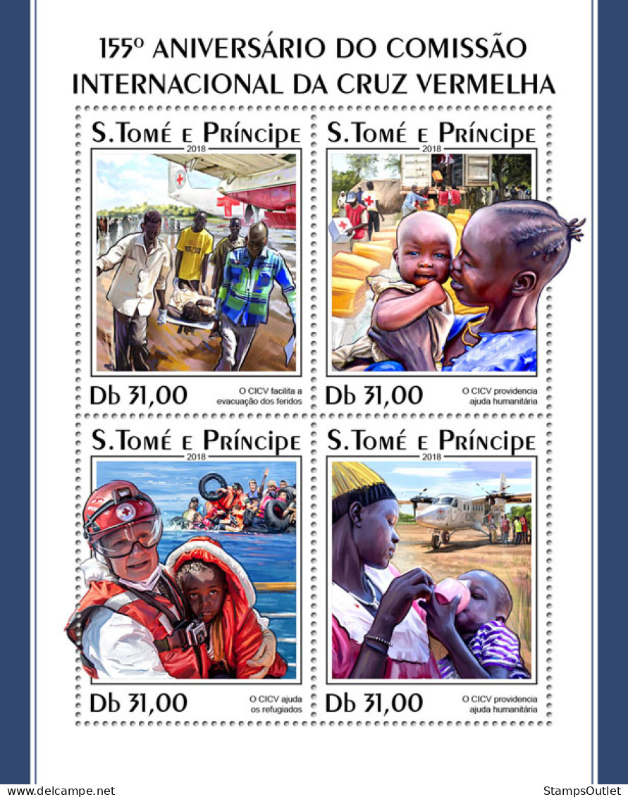  SÃO TOMÉ AND PRÍNCIPE 2018 MNH  Red Cross  Michel Code: 7748-7751. Yvert&Tellier Code: 6185-6188 - Sao Tome Et Principe