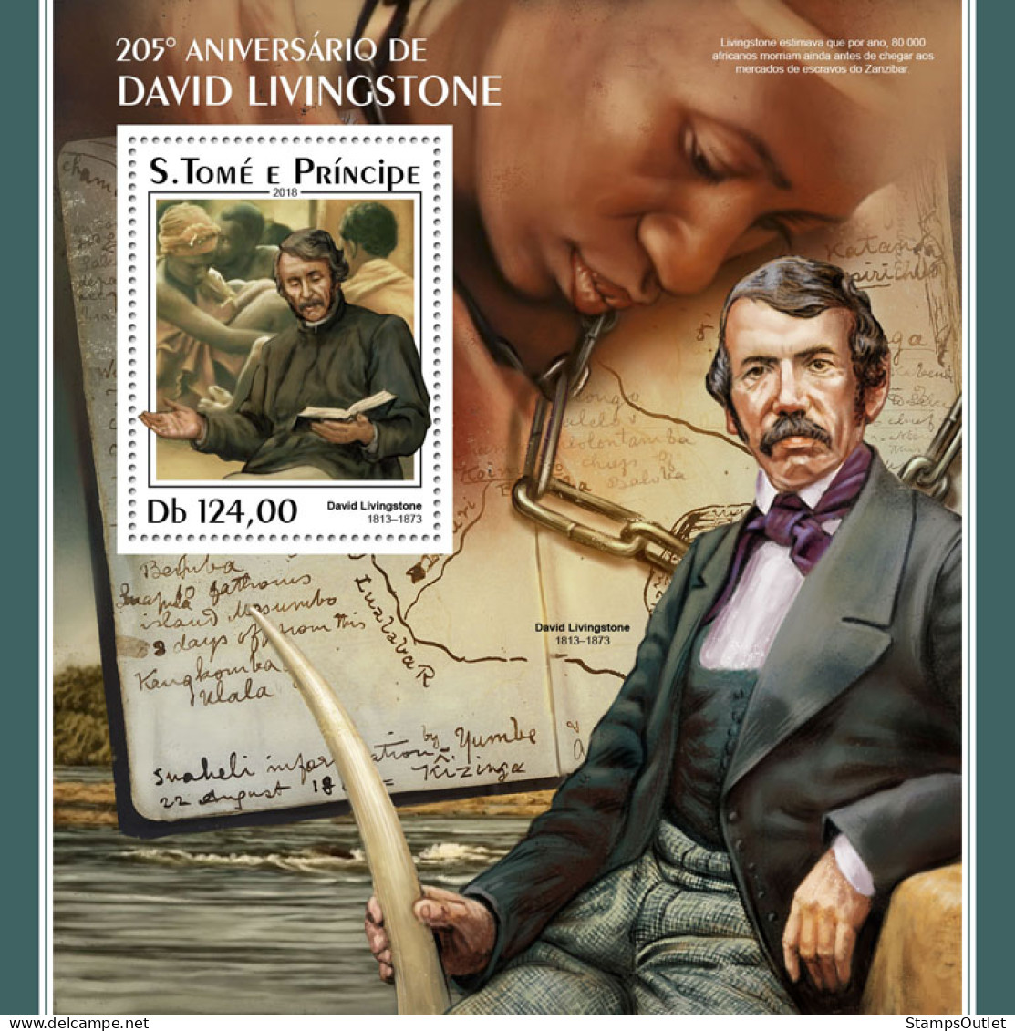  SÃO TOMÉ AND PRÍNCIPE 2018 MNH  David Livingstone  Michel Code:  7747 / Bl.1397. Yvert&Tellier Code: 1147 - Sao Tome Et Principe