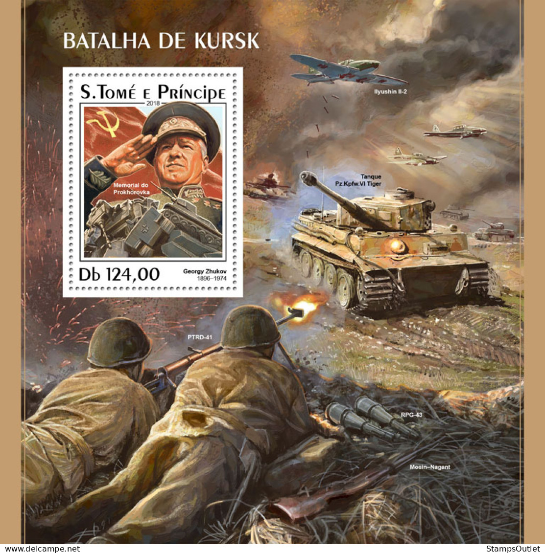  SÃO TOMÉ AND PRÍNCIPE 2018 MNH  Battle Of Kursk  Michel Code: 7767 / Bl.1401. Yvert&Tellier Code: 1156 - Sao Tome Et Principe