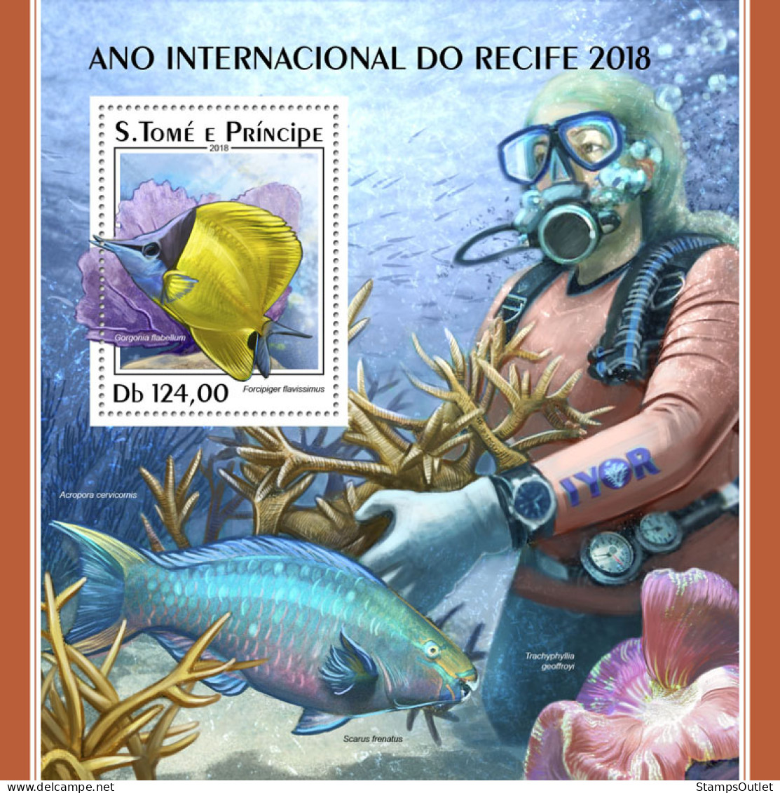  SÃO TOMÉ AND PRÍNCIPE 2018 MNH  Year Of The Reef 2018  Michel Code: 7812 / Bl.1410. Yvert&Tellier Code: 1157 - Sao Tome Et Principe