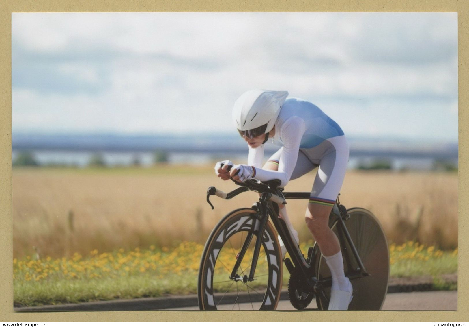 Jeannie Longo - Cycliste Française - Feuillet Dédicacé + Photo - 90s - Sportspeople