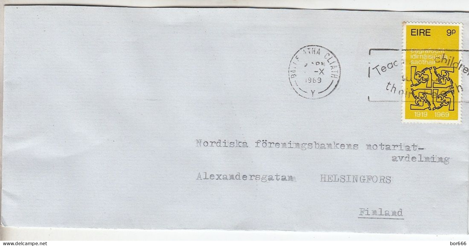 GOOD IRELAND Postal Cover To FINLAND 1969 - Good Stamped: Ilo - Covers & Documents