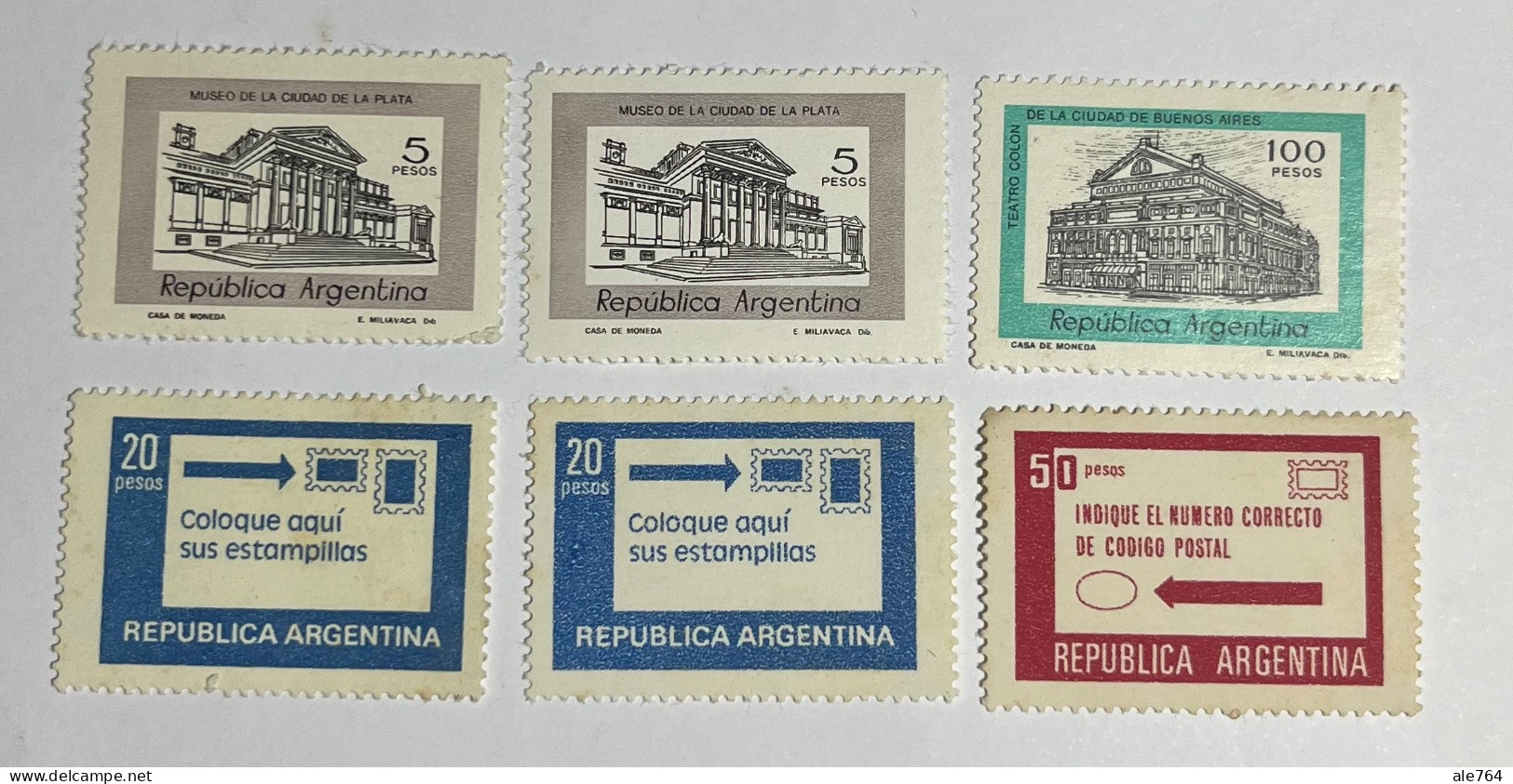 Argentina 1977/81 Serie Ordinaria, GJ 1779, 1782 Fluo Y Fosf, 1786, 1848, Sc 1159, 1168, 1201, 1203, MNH. - Unused Stamps