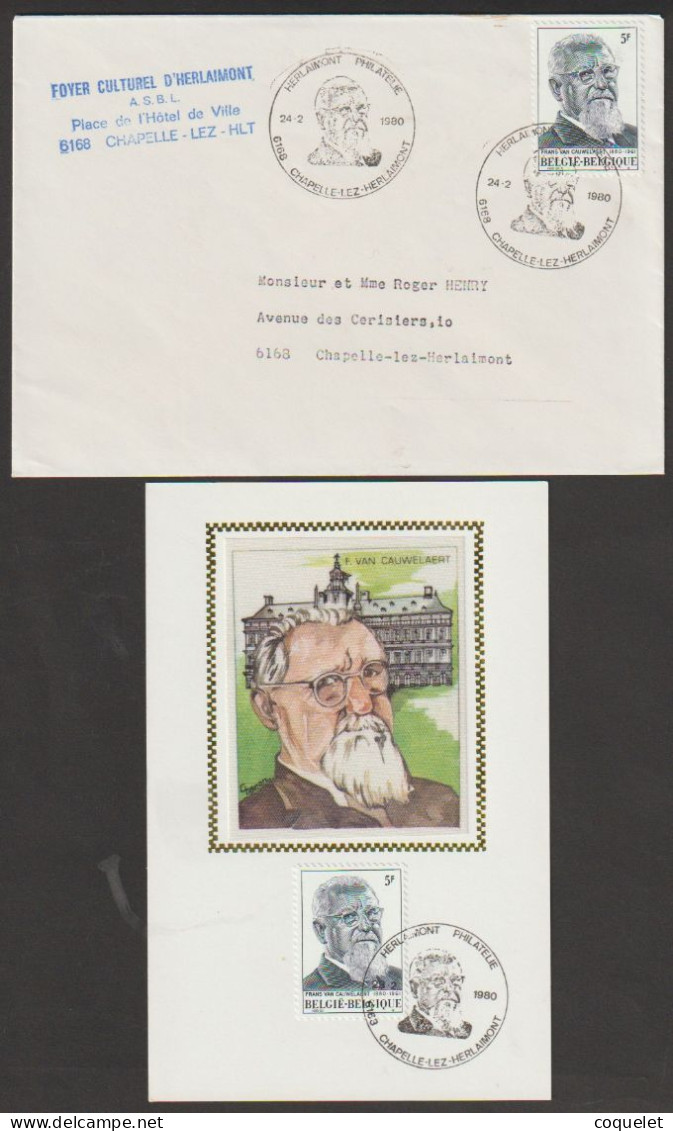 Belgique 1980 - N° 1965 Obl.sur Cartes Et Photo Souvenir De L'abbaye D'Herlaimont , Et Sur CM  Sonystamp  Et Lettre - Cartes Souvenir – Emissions Communes [HK]