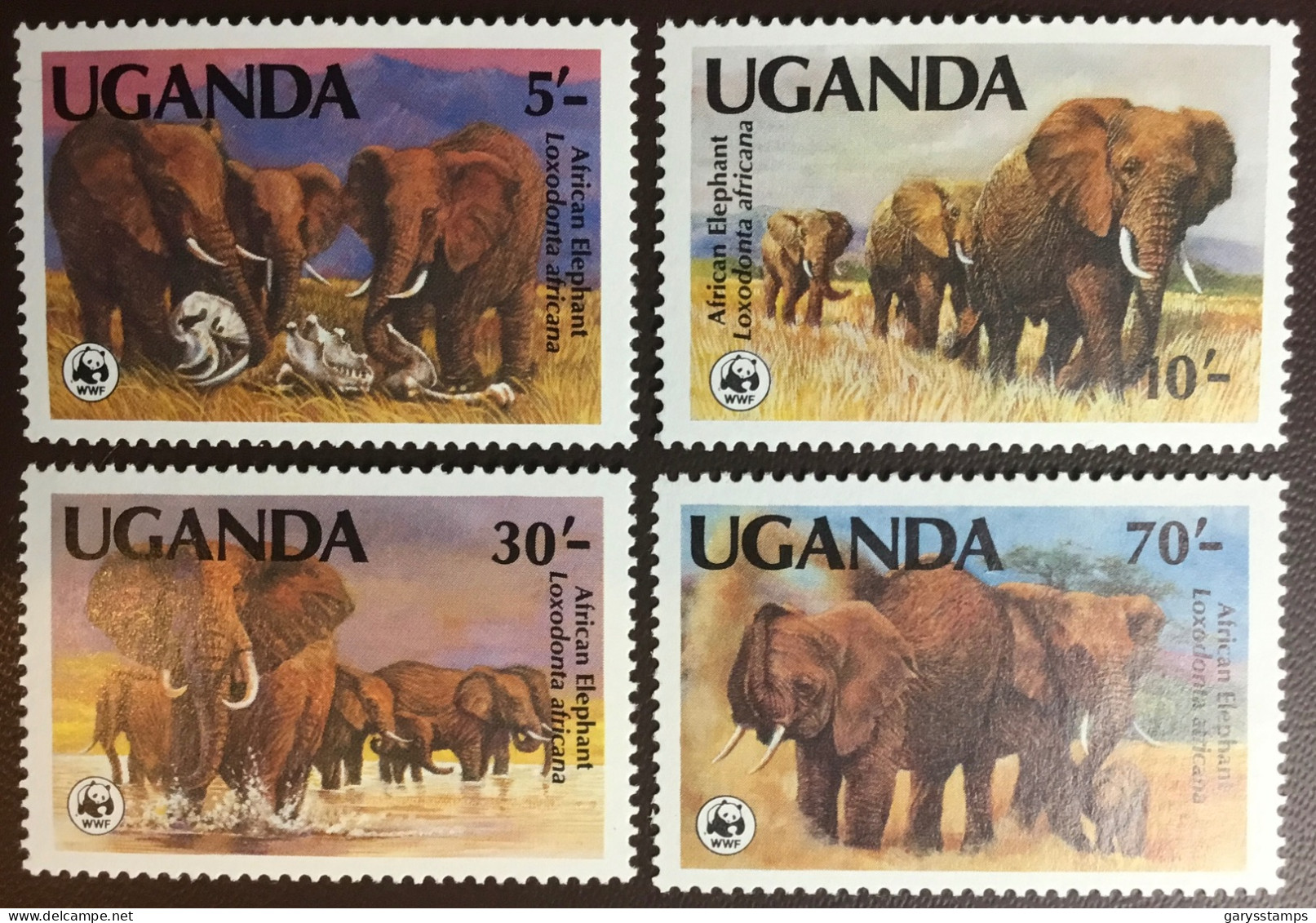 Uganda 1983 WWF Elephants Animals Perf 14 Set MNH Scarce! - Olifanten